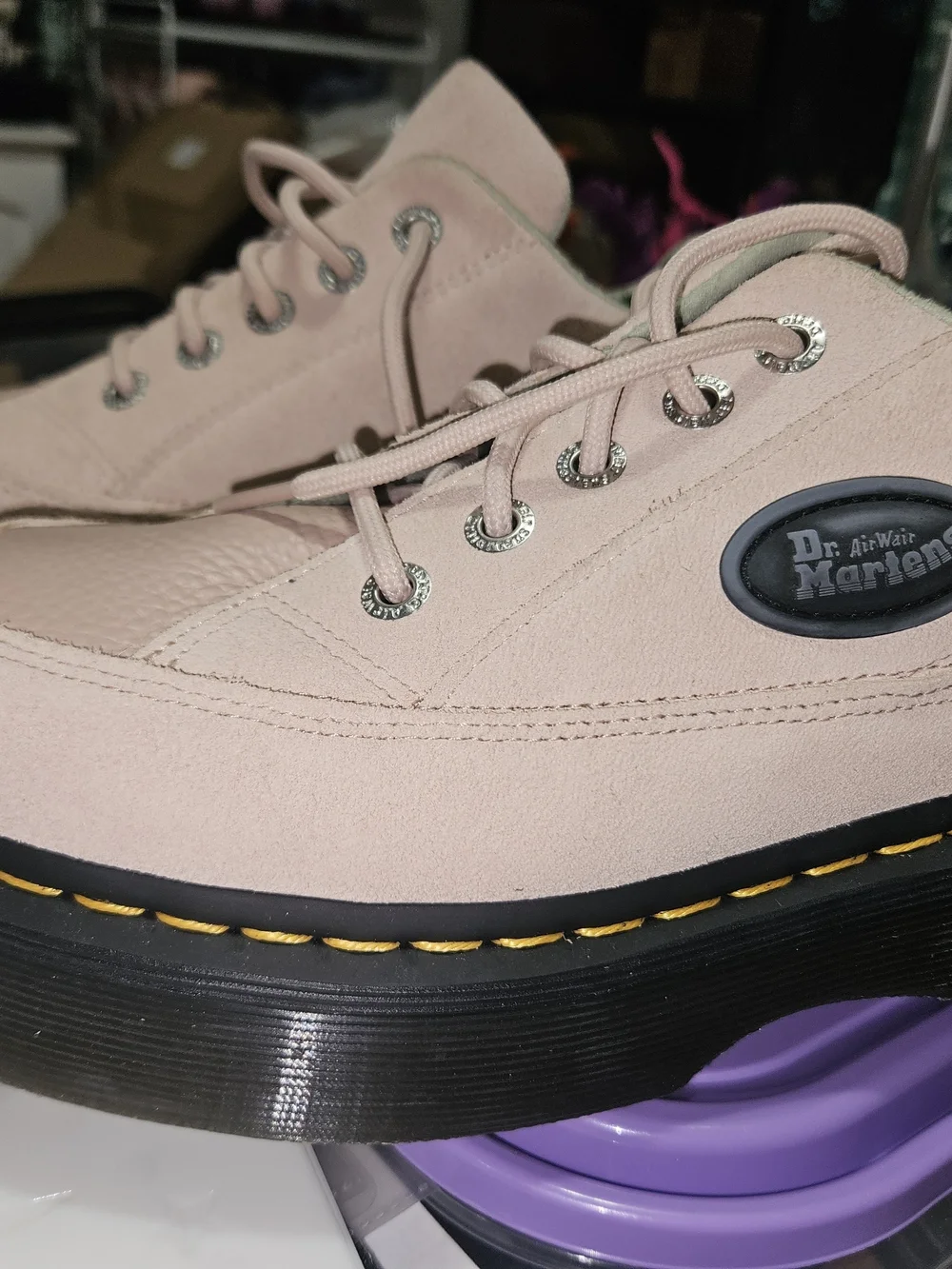 Dr. Martens Women’s Platform Suede Sneakers in Light Pink Sz.9(New Without Tags)